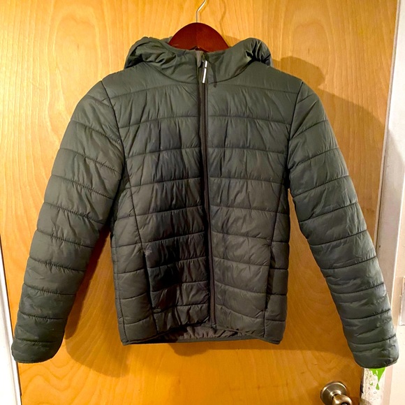 Olive green puffer jacket - Picture 1 of 3